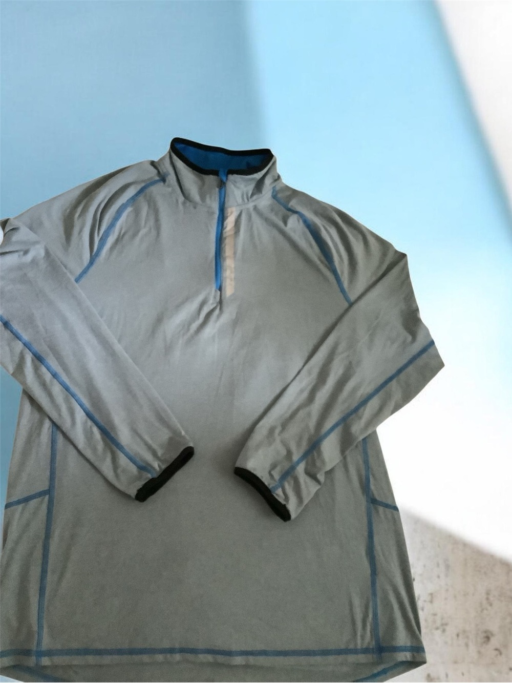 Hind  Men's Light grayish blue 1/4 zip long sleeve shirt